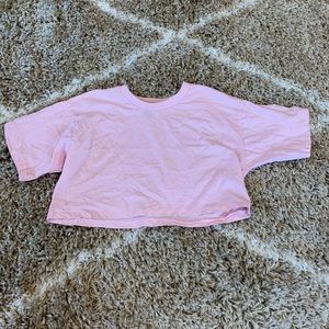 Pink crop Tee